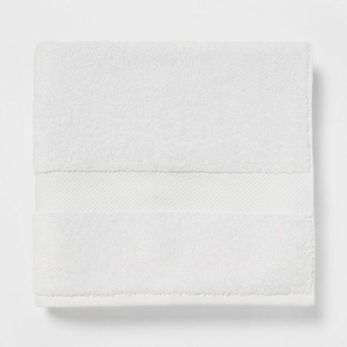 Performance Plus Bath Towel White - Threshold™: Heavyweight Cotton, Fade-Resistant, OEKO-TEX Certified