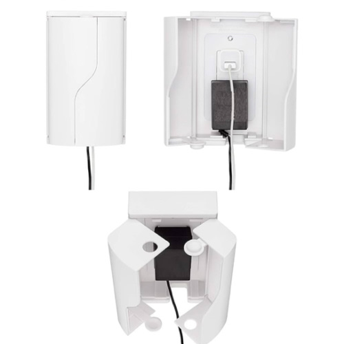 Safety Innovations Twin Door Baby Safety Outlet Cover Box for Babyproofing Outlets - More Interior Space for Extra Large Electrical Plugs and Adapters - Easy to Install - Easy to Use, (1-Pack)