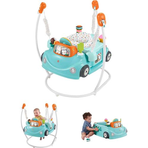 Fisher-Price 2-in-1 Jumperoo Activity Center for Baby to Toddler with Lights Sounds and Smart Stages Learning Content, Sweet Ride