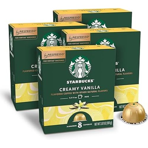 Starbucks by Nespresso Vertuo, Vanilla Flavored Coffee, 32-count Coffee Pods, Brews 7.8 oz.