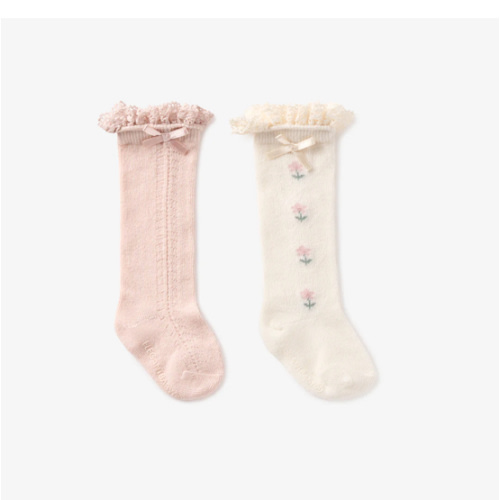 Floral Knee-high Non Slip Baby Socks 2 pack – Elegant Baby