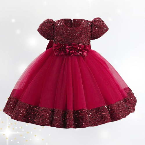 Toddler Girl Dresses Formal Dresses for Girls Red Girls Dress Princess Dress for Girls Children's Day Outfit 12-18 Months