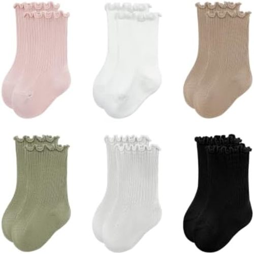 Baby,Toddler Girls Ruffle Crew Socks,Cute Princess Dress Socks 0 M-5 T