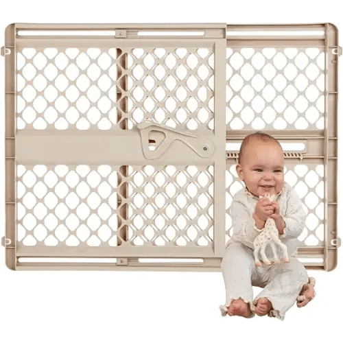 Toddleroo by North States - Supergate Ergo Baby Gate: Plastic Baby Gate for Stairs & Doorways - Adjustable Indoor Safety Gate - Made in USA - 26 to 42 Inches Wide - 26 Inches Tall - Sand