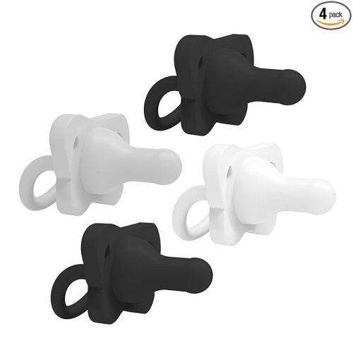 Dr. Brown's HappyPaci 100% Silicone Baby Pacifier, Contoured One-Piece Design, Black/Gray/White, 0-6m, BPA-Free, 3-Pack