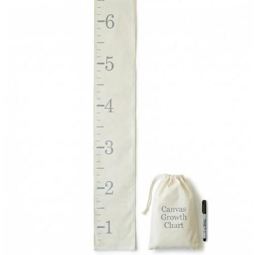 Growth Chart for Wall - Canvas Fabric Natural Color - Big Brother Big Sister Gift Children Height Chart Measure Childs Growth Kids Room Decor Nursery Wall Ruler and Pen