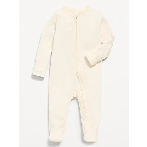 Ribbed 2-Way-Zip Sleep & Play Footed One-Piece for Baby