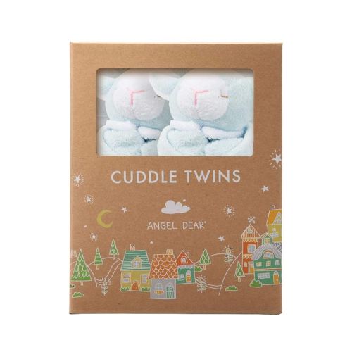 Angel Dear - Blue Lamb, Cuddle Twins Blankie Set, Pack of 2
