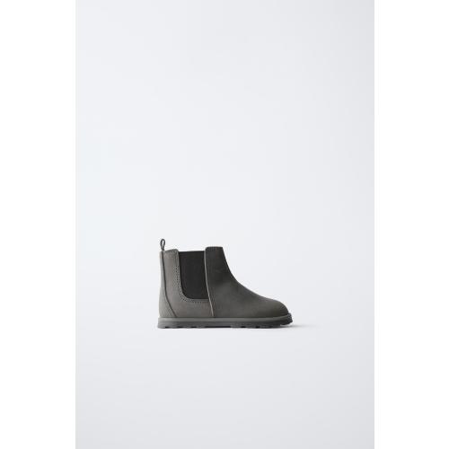 LEATHER BAREFOOT BOOTS - Anthracite grey | ZARA United States