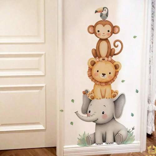BRUP Watercolor Cute Forest Animals Wall Decals - PVC Removable Self-Adhesive Decals - For Boy's Room Decor/Kids Room Decor/ Nursery Decor/Baby Room Decor/Classroom Decor & Switch Decorative Sticker | SHEIN USA