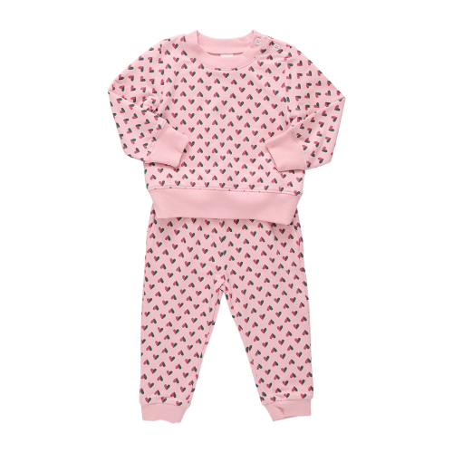 Baby Jax Jogger Set - Pink Mini Half Hearts