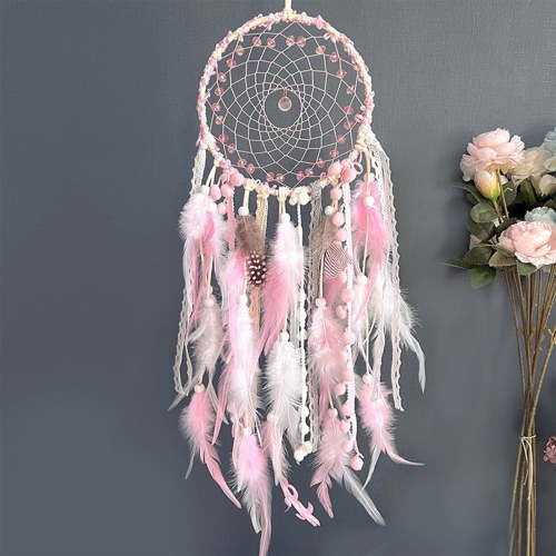 xaoyunyn Maiden Heart Dreamcatcher Wind Chime with Feathers and Woven Lace for Indoor Living Room Decoration Unique Home Decor Piece