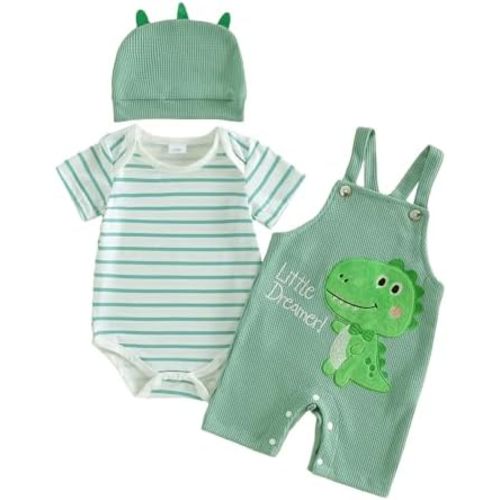 Ropa de otoño e invierno para bebé recién nacido, mameluco de manga larga a rayas, conjunto de 3 piezas, lindo traje de regreso a casa