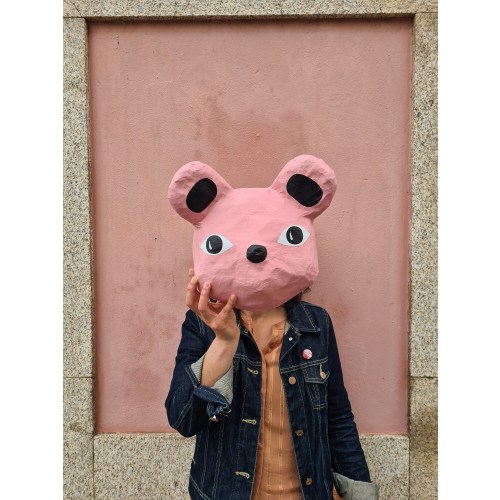 Baltazar, Baltazar, paper mache bear head