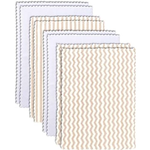 8 Pack Super Soft Baby Burp Cloths, Baby Washcloths, Ultra Absorbent Large Newborn Burping Cloth for Boy and Girl, Milk Spit Up Rags, Unisex for Baby Sensitive Skin, Brown and White, 16 × 12 Inch