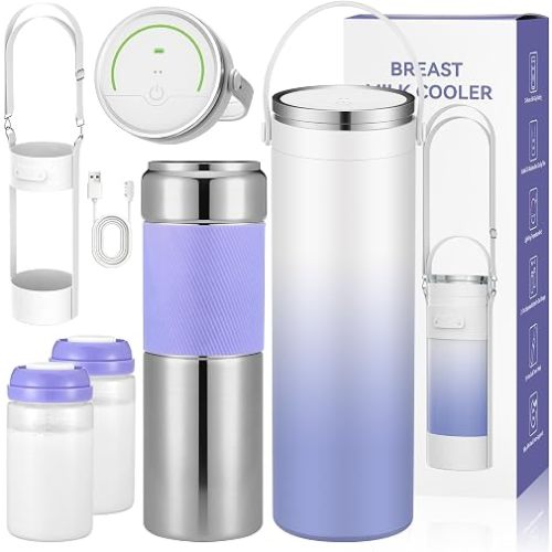 18 oz Portable Breast Milk Cooler, 24H Cooling Breastmilk Chiller