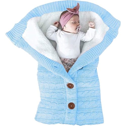 XMWEALTHY Unisex Infant Swaddle Blankets Soft Thick Fleece Knit Baby Girls Boys Stroller Wraps (Dark Grey)