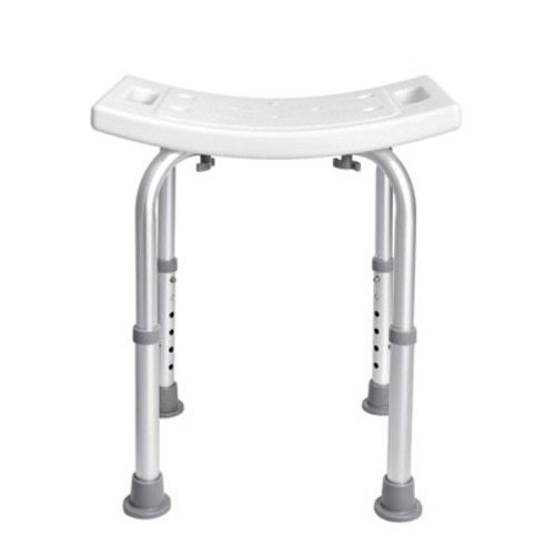 VEVOR Shower Chair, Adjustable Height Shower Stool with Built-in Handles, for Elderly Disabled Handicap, 158.8 kg Capacity,White
