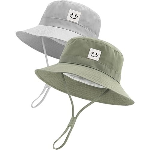FURTALK Baby Sun Hat Smile Face Toddler Boys Girls Bucket Hat 0-5 Years Kids UPF 50+ Sun Protection Summer Hats