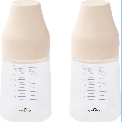 Spectra - Wide Neck Baby Bottles - Compatible with Spectra Breast Milk Pump Flanges (Pack of 2)