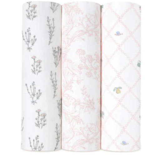 French Floral Silky Soft Swaddle 3 Pack | aden + anais