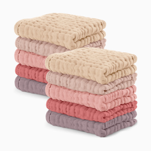 Comfy Cubs 6-Layer Muslin Baby Washcloths (10 Pack) - Multi Girl