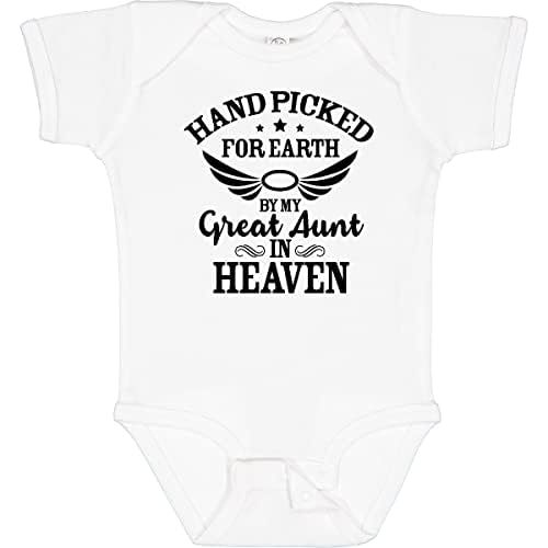 inktastic Handpicked for Earth By My Great Aunt in Heaven Baby Bodysuit