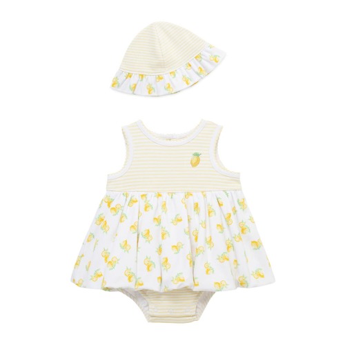 Lemon Skirted Bodysuit & Hat Set