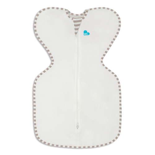 Love to Dream Swaddle Up Organic Cotton 1.0 TOG Baby Sleep Sack, Arms Up Design, Twin Zipper, Small 8-13 lbs, Cream