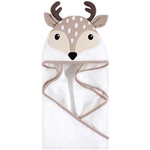 Hudson Baby Unisex Baby Cotton Animal Face Hooded Towel, Little Fawn, One Size