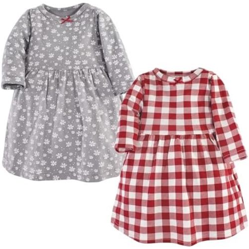 Luvable Friends Hudson Baby Long-Sleeve Dresses 2pk