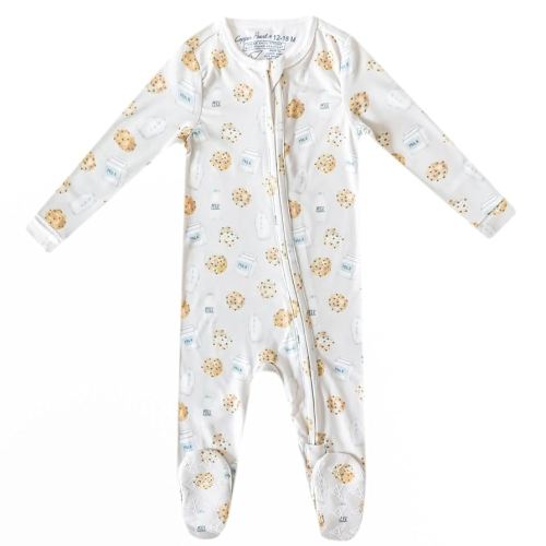 Copper Pearl Zip-Up Footie Baby Pajamas: Ultra-Soft Boys Pajamas and Girls Pajamas, Premium Knit Fabric in Stylish Prints, Tag-Free with Two-Way Zipper, Sized Newborn to 24 Months, Chip