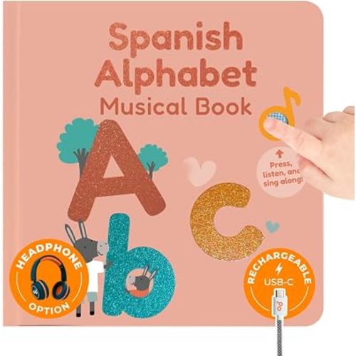 Cali's Books Spanish Nursery Rhymes - Sound Book for Babies and Toddlers 1-3, Baby Books with Spanish Songs for Kids, Headphone Jack, Libros en Español para Bebes (Spanish ABC)