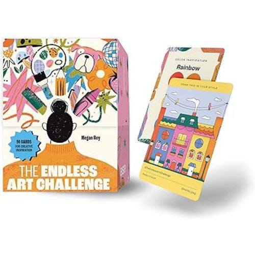 The Endless Art Challenge Card Deck: 90 Creativity Prompt Cards (Overall 25,000 Combinations!) for Never-Ending Art Inspiration (Gift for Creatives)