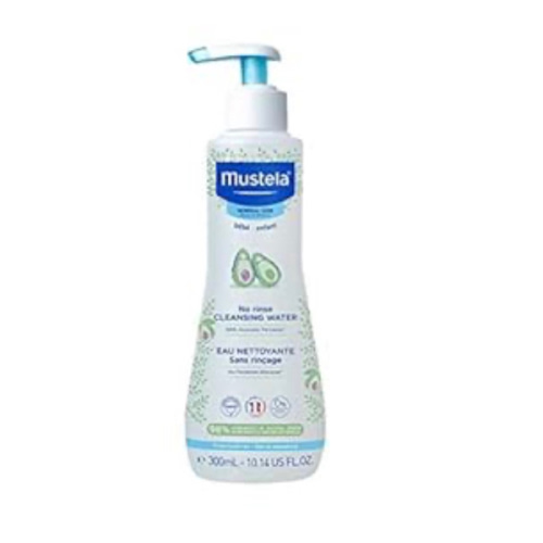 Mustela Baby Cleansing Water - No-Rinse Micellar Water - with Natural Avocado & Aloe Vera - for Baby's Face, Body & Diaper - 1 or 2-Pack - Various Sizes