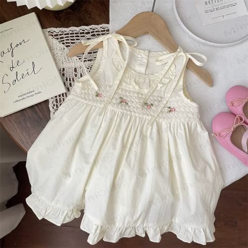 Toddler Girl Floral Beige Sleeveless Dress
