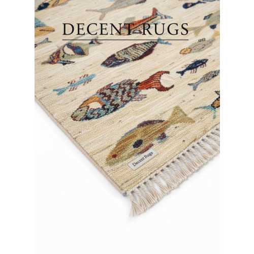 Handmade Wool Fish Rug | Nautical Coastal Decor