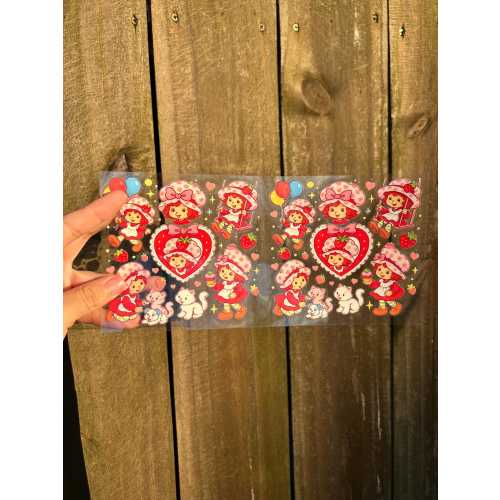 Strawberry Girl with Furry Friends design