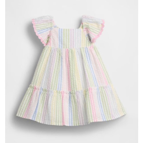 Baby Seersucker Flutter Tank Dress