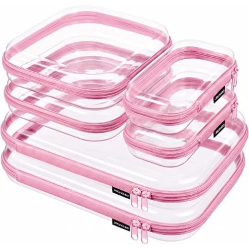 Clear Hard Shell Zipper Case Makeup Storage Organizer Pouches TSA Approved