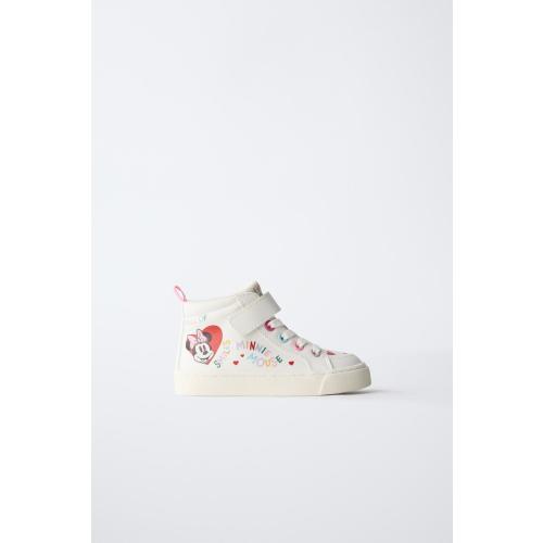 MINNIE MOUSE © DISNEY HIGH TOP SNEAKERS - White | ZARA United States