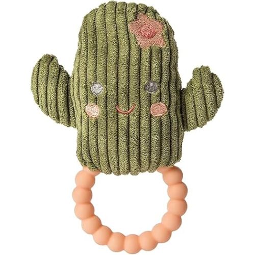 Mary Meyer Sweet Soothie Soft Baby Rattle with Teether Ring, 6-Inches, Cactus