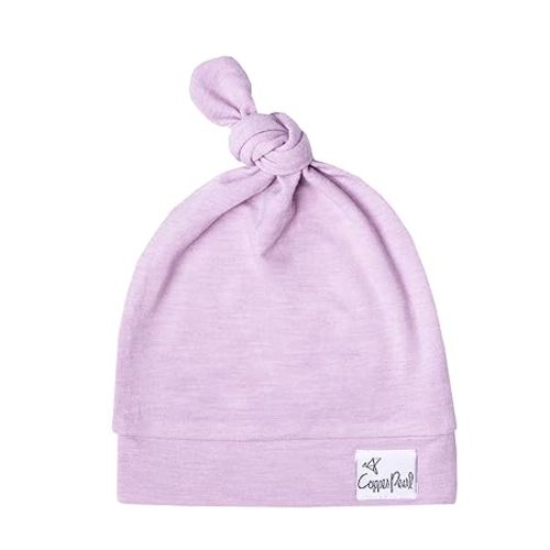 Copper Pearl Baby Beanie Hat Top Knot Stretchy Soft Lily
