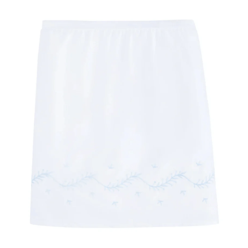 Embroidered Crib Skirt in Sky | Over The Moon