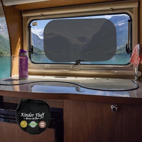 Car Window Shades - Certified 99.79% UVA & 99.95% UVB Sun Protection. Award Winning car Sun Shade for Side Windows. 4 Pack Semi Transparent 25" x 16" - Car Accessories Interior by Kinder Fluff
