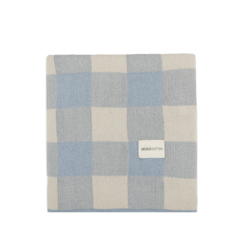 Blanket LUCA Blue + Sand · Minicoton