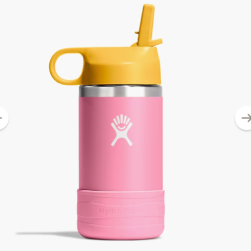 Hydro Flask Kids' Wide-Mouth Vacuum Water Bottle with Straw Cap and Bottle Boot - 12 fl. oz.
