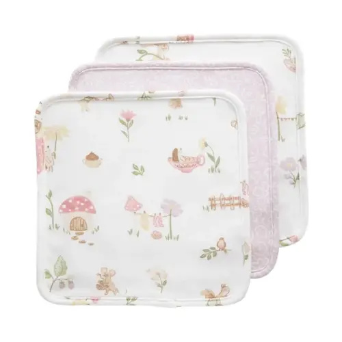 Living Textiles 3 Pack Washcloths Whimsical Wonderland | Baby Bunting AU
