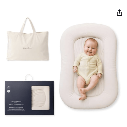 Snuggle Me Wave Organic Infant Baby Lounger, Ergonomic CSPS Compliant Nest (Natural)