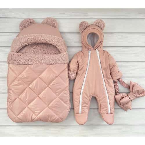 Newborn Winter Set: Waterproof Bunting Bag & Teddy Fleece Jumpsuit